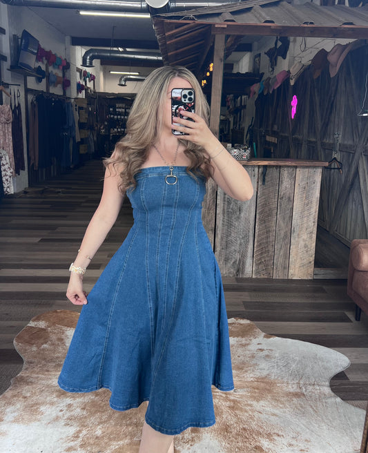 The Sculpted Denim Maxi