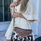 Brown Dixie Cowhide Crossbody Western Tooled Leather Fringe Purse