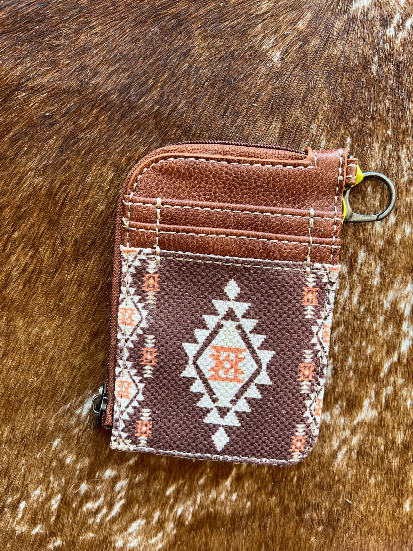 Wrangler Southwestern Art Print Mini Zip Card Case-Coffee