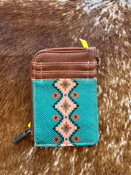 Wrangler Aztec Print Turquoise Card Case