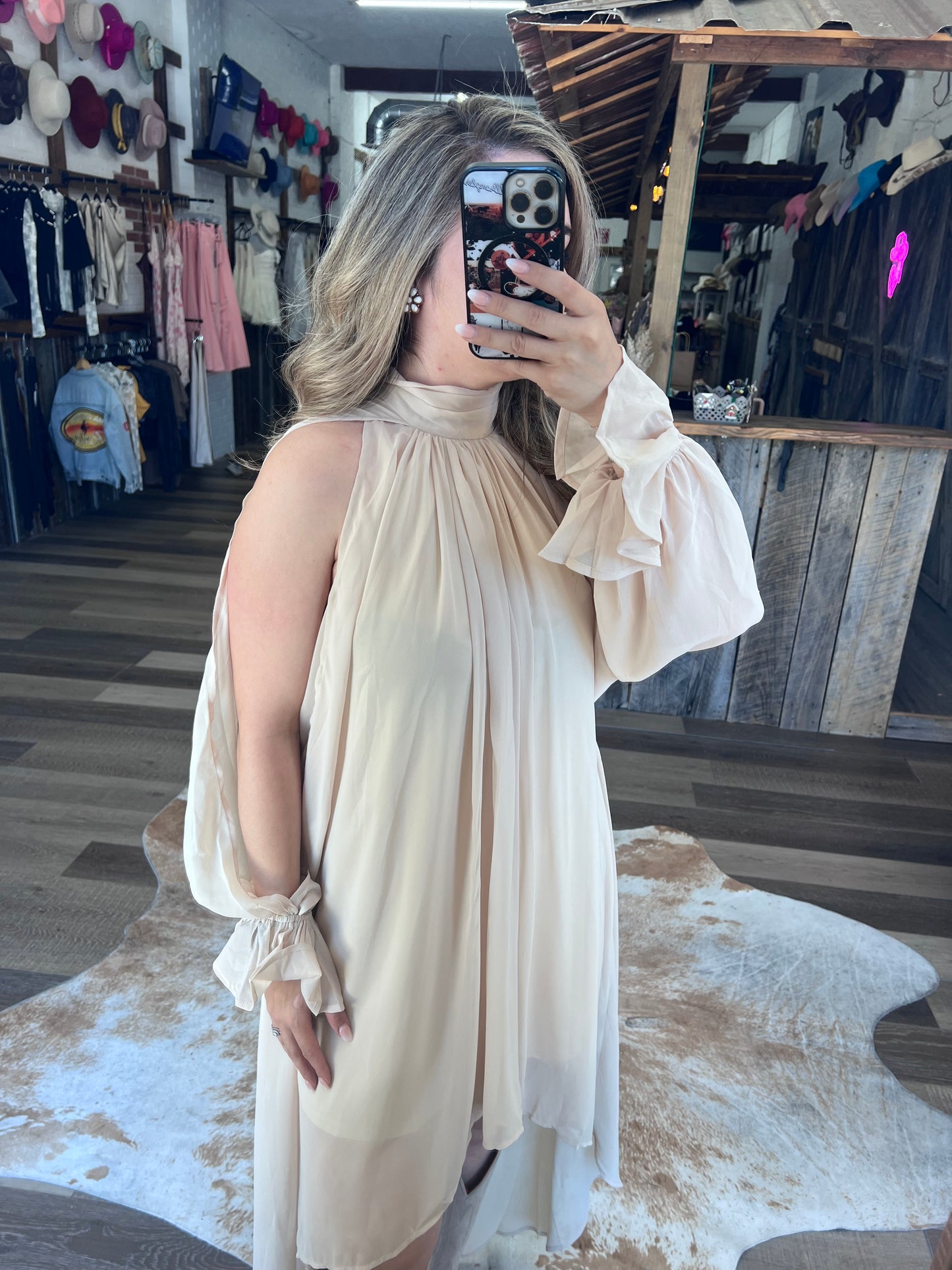Western Romance Halter Dress