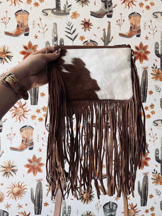 Tan Fringe Crossbody Purse