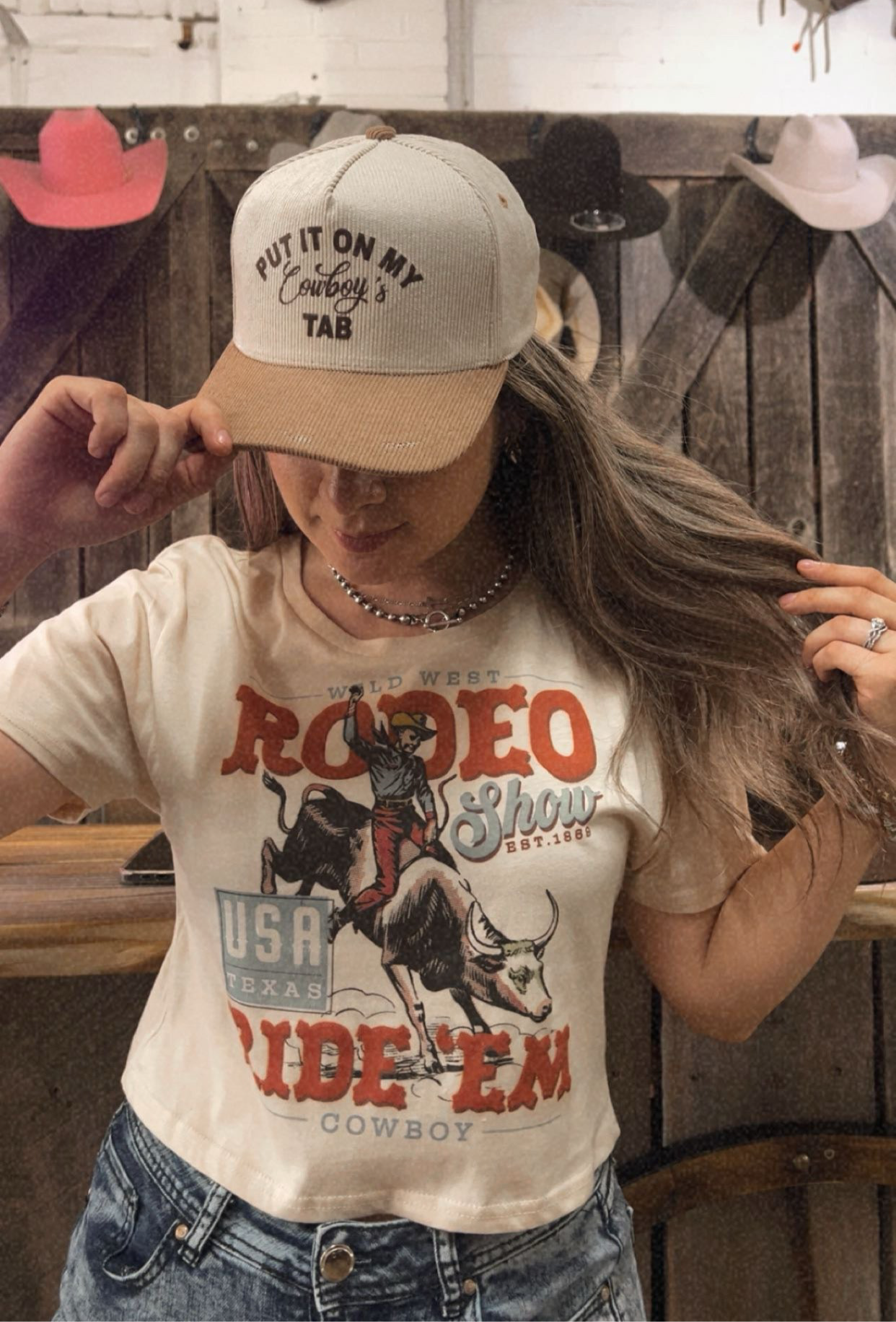 Rodeo Ride Em Crop Top Shirt