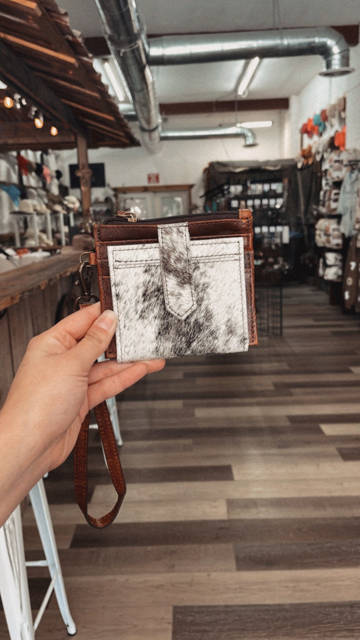 The Cowhide Wristlet