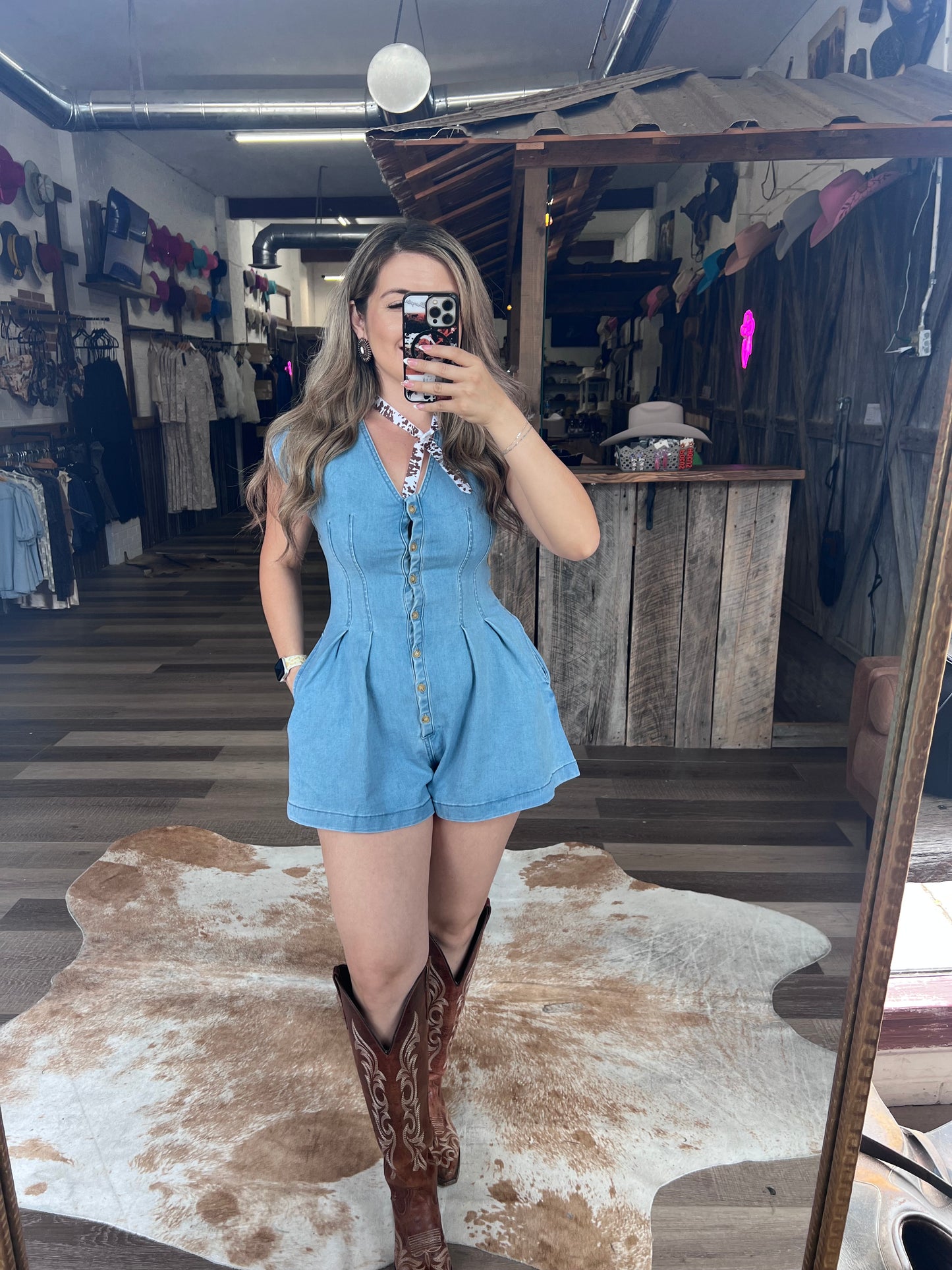 Denim Darlin’ Romper