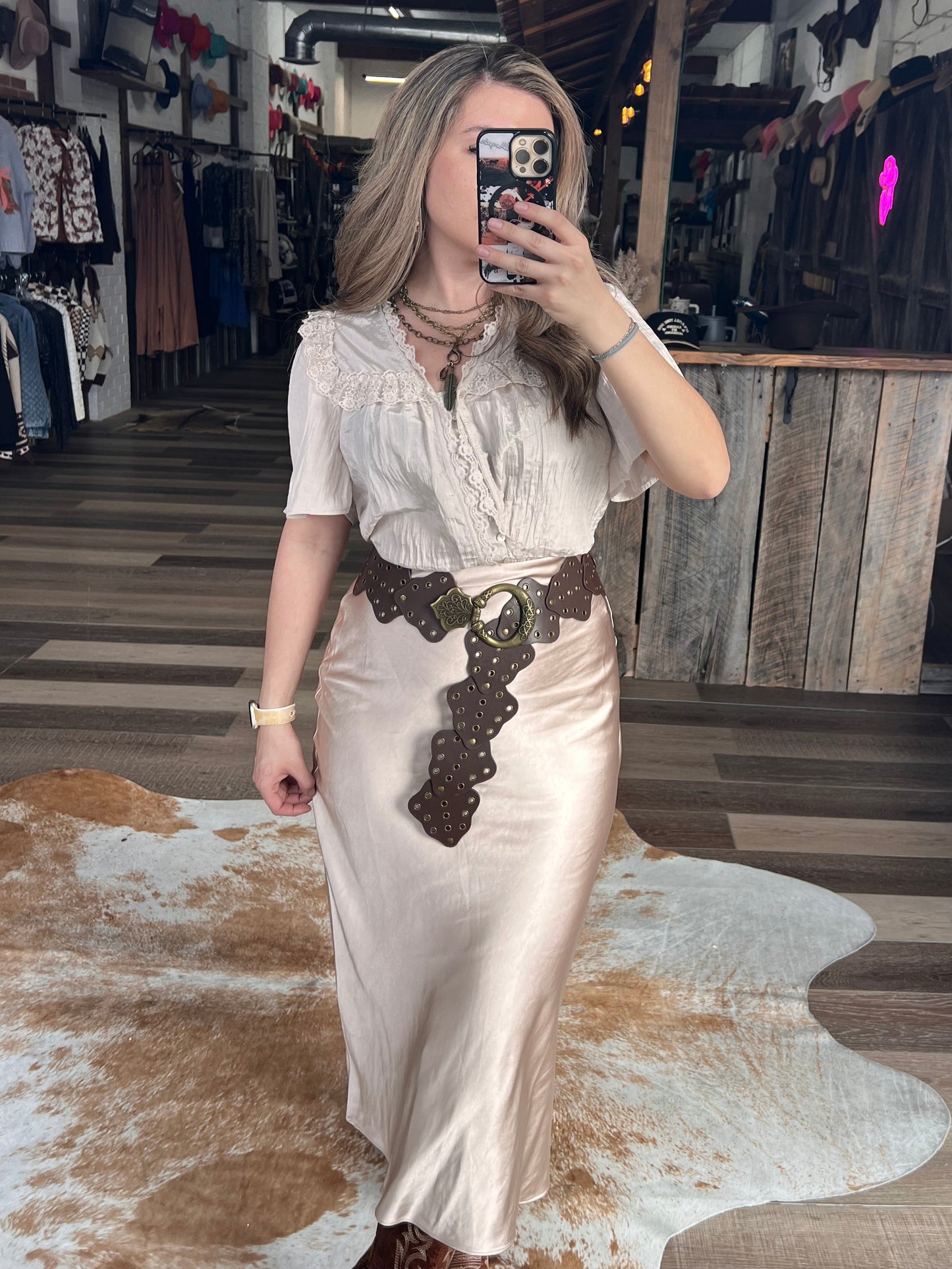 The Silk Whisper Satin Skirt