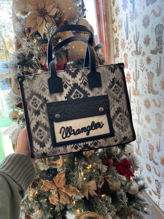 Wrangler Pocket Black Tote Bag