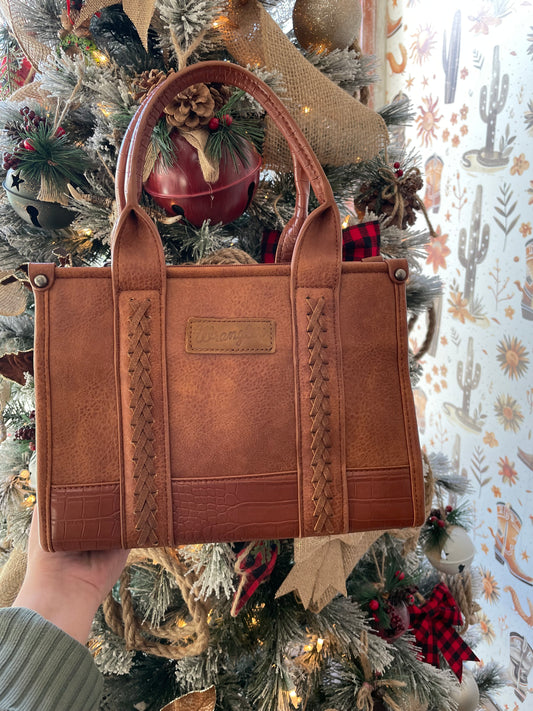 Brown Leather Wrangler Tote Bag