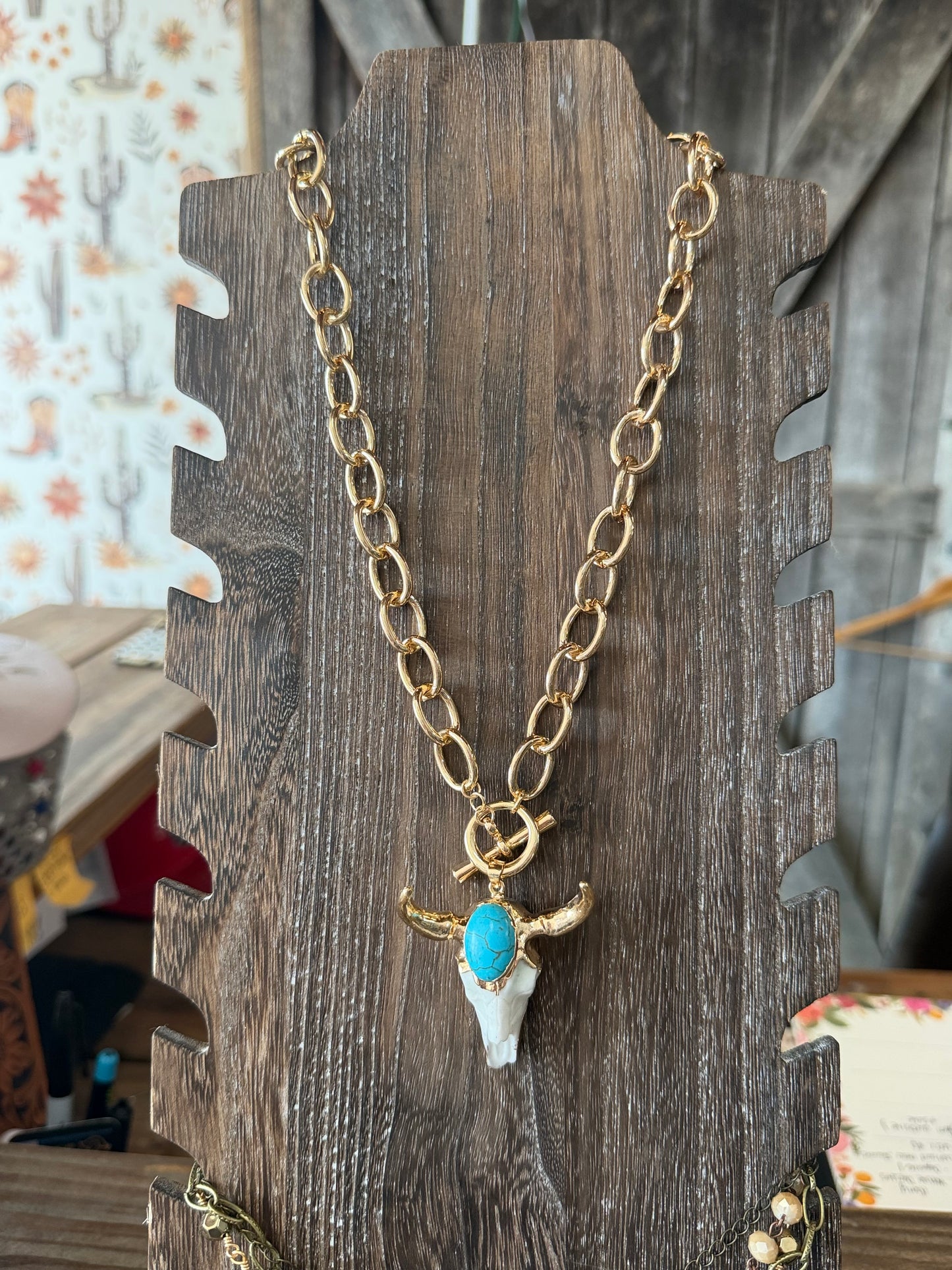 Longhorn Gold Turquoise Necklace