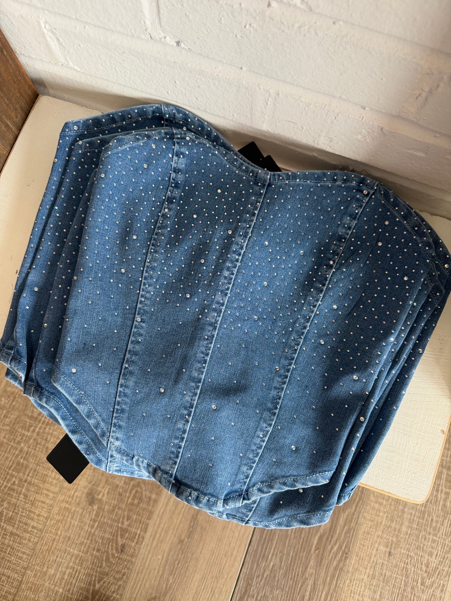 Denim Rhinestone Corset