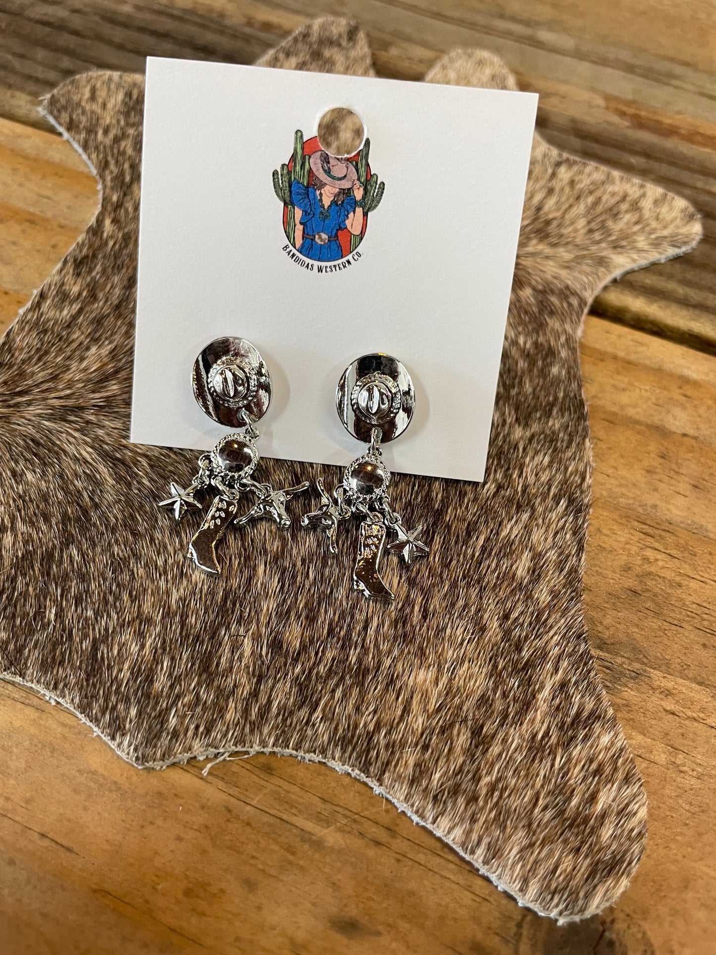 Silver Charm Earrings