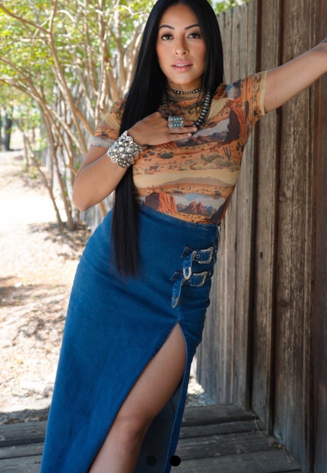 Buckle Up Denim Skirt