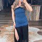 The Denim Maxi Mesh Lace Dress