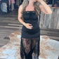 Lace in Moonlight Satin Dress