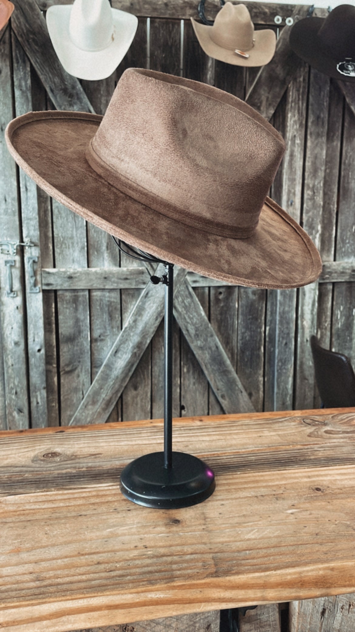 Light Brown Suede Hat