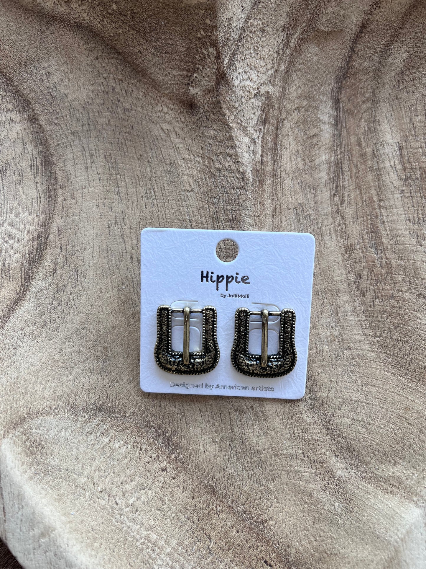 Gold Buckle Earrings