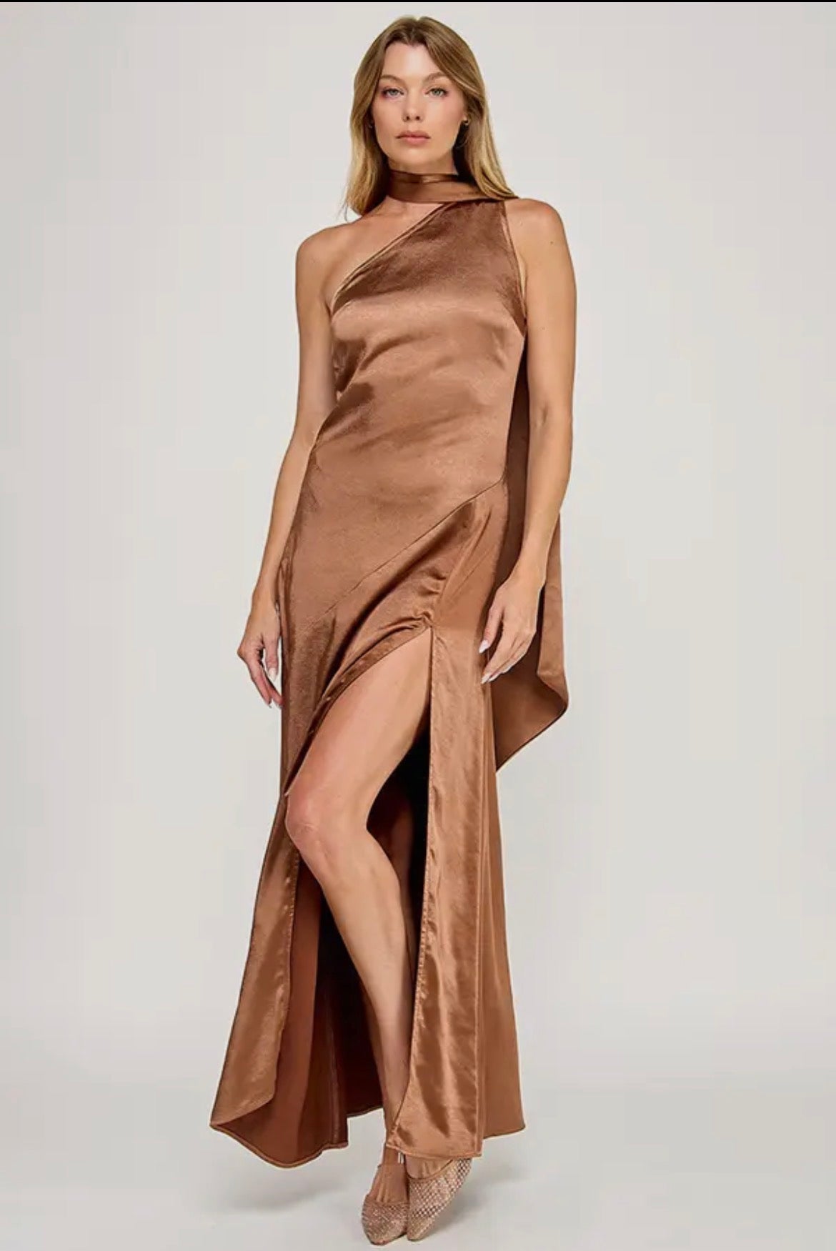 Caramel Canyon Satin Gown