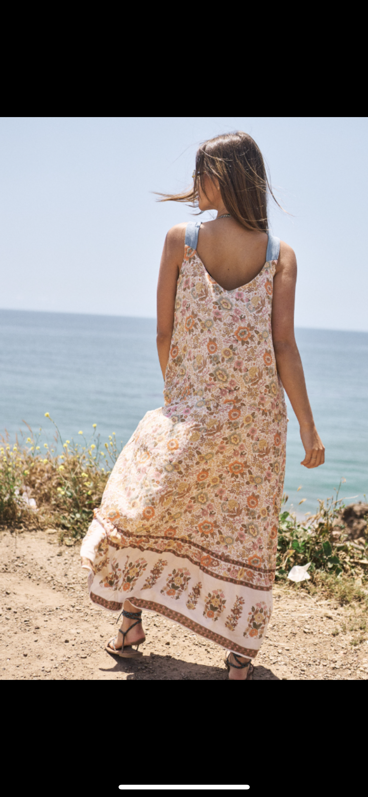 Floral Border Print Maxi Dress