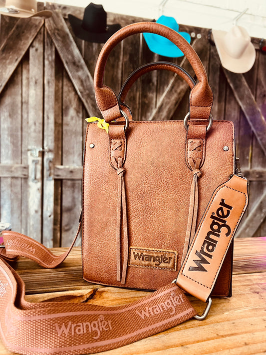 Mini Wrangler Brown Tote/Crossbody Bag