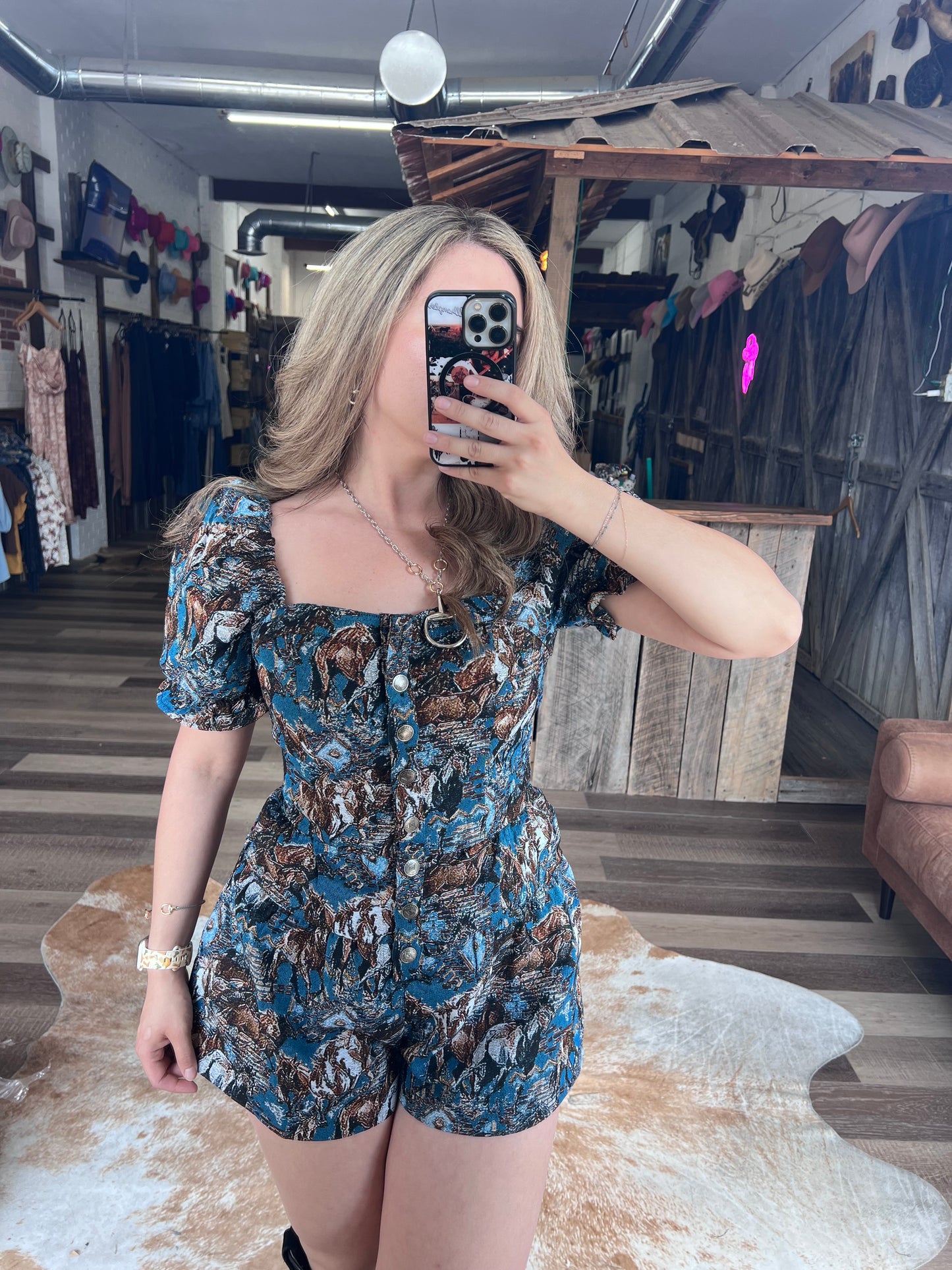 Canyon Horse Tapestry Romper