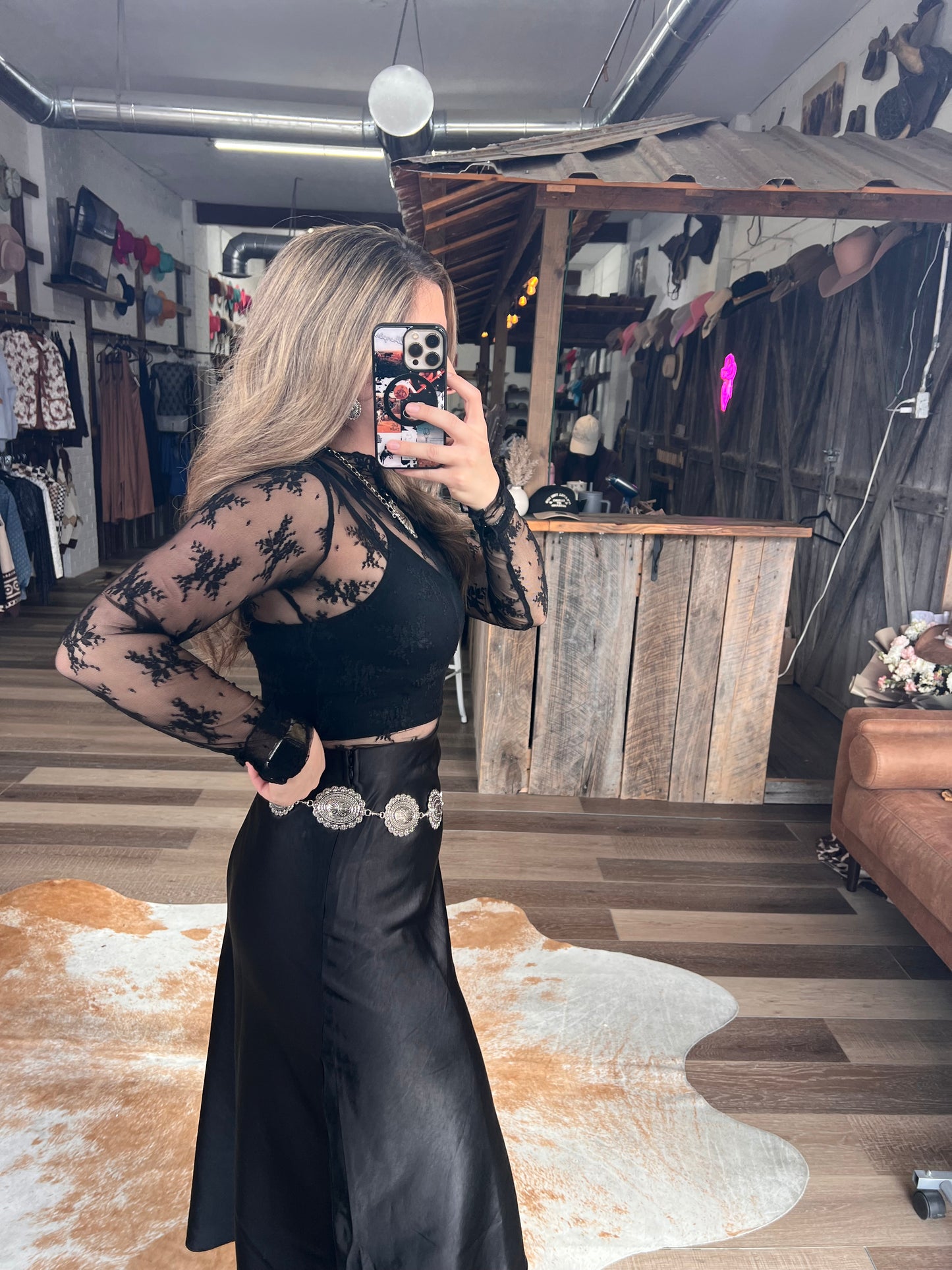 The Black Stallion Satin Skirt